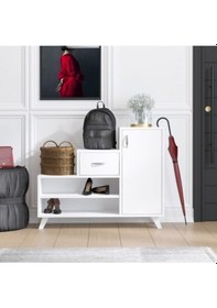 Resim Decormet Retro Ayakkabı Dolabı Beyaz Beyaz 