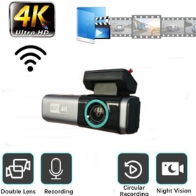 Resim gaman 4K Ultra Hd Araç İçi Kamera Kayıt Cihazı Gps Wifi Geri Kamerası 