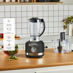 Resim Karaca Multiblend Artisan Retro Mutfak Robotu Matte Black 