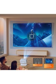 Resim newdaki 4K Destekli Otomatik Odaklan Dahili Hoparlör Projeksiyon Cihazı WİFİ 150 İnç Android11 UHD Projektör 