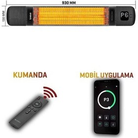 Resim Luxeva Smarty-wl-jetblack Duvar Tipi Akıllı Karbon Infrared Isıtıcı Ip55 Su Geçirmezlik 2500w Dış Mekan Isıtıcı 