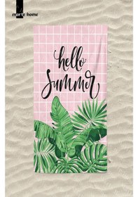 Resim Marte Home Summer Baskılı Renkli Plaj Havlusu Pembe 