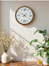 Resim 36 Cm Turuncu Dekoratif Duvar Saati Beyaz - Turuncu 