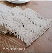 Resim Tongxida Boho Tarzı Pamuklu Masa Örtüsü - 30x275 Cm - Doğal Renkli, Dayanıklı, Dekoratif Çok Renkli 