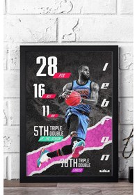 Resim Lebron James Çerçeveli Tablo - Basketbol Nba Posteri Tablo 