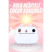 Resim Çocuklara Özel Şirin Tasarımlı Mini Fotoğraf Yazıcısı 3 Adet Rulo Hediyeli 