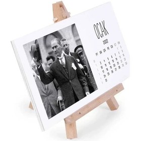 Resim Atatürk Fotoğraflı 2027 Takvim Şövale Masa Takvimi 