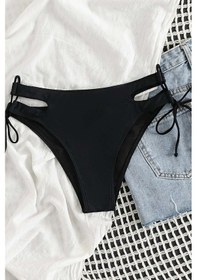 Resim Angelsin Özel Tasarım Yandan Bağlamalı Bikini Altı Siyah 