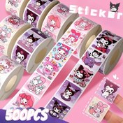 Resim 500pcs Sanrio Hello Kitty Stickers, Cute Cartoon Kuromi My Melody, All-Season Diary Bonus, Plastic, Non-Textile, Daily & Casual, Teen Gift, Thanksgiving & Ramadan Holiday Decor 