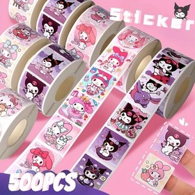 Resim 500pcs Sanrio Hello Kitty Stickers, Cute Cartoon Kuromi My Melody, All-Season Diary Bonus, Plastic, Non-Textile, Daily & Casual, Teen Gift, Thanksgiving & Ramadan Holiday Decor 
