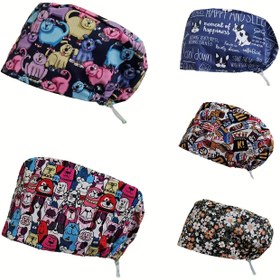 Resim Ayarlanabilir Baskılı Şapkalar, Hafif Kapaklar, Hem Erkekler Hem de Kadınlar İçin Uygun Çok Fonksiyonlu Başlık, Rahat Saç Koruma ve İş Şapkaları. 