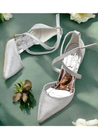 Resim Ispartalılar 9825 Kadın Topuklu Ayakkabı 8 Cm Abiye Düğün Nişan Kına Gecesi Ayakkabısı GÜMÜŞ 