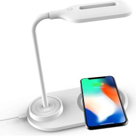 Resim Lisa Butik Hızlı Kablosuz Şarj Stant ve LED Masa Lambası Taşınabilir 360 Derece Esnek Dokunma Wiereles Charger 