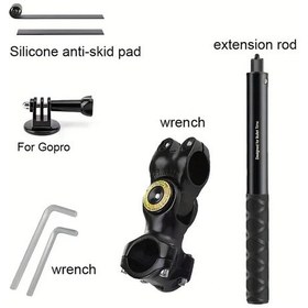 Resim Wangxi Alüminyum Alaşım Motosiklet Bisiklet Direksiyon Montajı Selfie Çubuğu Gopro Insta360 Spor Kamera Klipsi Tripod Braketi 11 43 3 İnç Uygun 