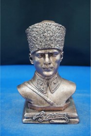 Resim Mustafa Kemal Atatürk Büstü Heykel Biblo Özel Tasarım Ofis Aksesuar Ev Dekor Hediyelik 16 Cm Bronz 
