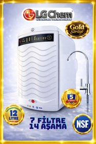 Resim ligth gastro LG Chem GOLD PREMIUM 7 FİLTRE 14 AŞAMA 12 LİTRELİK BEYAZ RENK SU ARITMA CİHAZI 