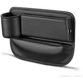 Resim Geeroyoo "çok Amaçlı Araç Koltuk Organizatörü - Bardaklık Ve Depolama, Tüm Araçlar İçin Deri Koltuk Arası Saklama Kutusu" 