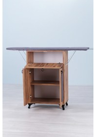 Resim Rose Katlanır Dolaplı Ütü Masası / Ütü Dolabı Çam Gövde, Antras 