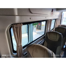 Resim Fiat Ducato 2006 Sonrası Uyumlu Raylı Oto Perde Takımı Bej-Krem 