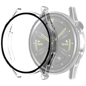 Resim Sones Huawei Gt3 46mm Temperli Cam Filmi Yağ Spreyi Mat Pc Kılıfı 