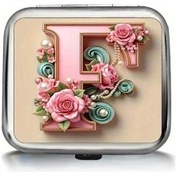 Resim Xuweiwei F Sku Kompakt Şık Mini Metal Kapaklı Küllük Pembe Gül Desenli Seyahat Ve Outdoor 