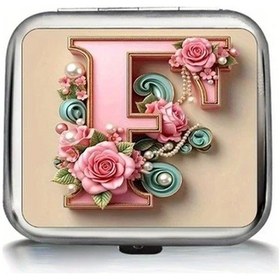 Resim Xuweiwei F Sku Kompakt Şık Mini Metal Kapaklı Küllük Pembe Gül Desenli Seyahat Ve Outdoor 