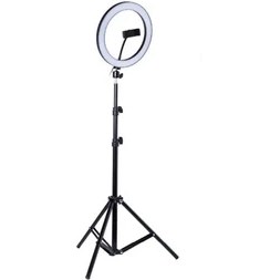 Resim Asfal 12 inç LED Işıklı Telefon Tutuculu 210 cm Tripod Youtuber Kuaför Makyaj Tiktok Işığı 