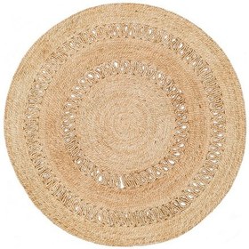 Resim Eko Halı Solo Ca-112 Natural Xw Yuvarlak veya Oval El Dokuma Naturel Jüt Hasır Halı - 120X120 