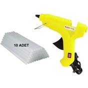 Resim Baytec 20 Watt Sıcak Silikon Tabancası + Çubuk Mum Silikon(10 Adet) 