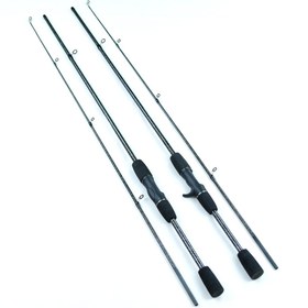 Resim 2-Section ML Trolling Balıkçılık Çubuğu - Orta-Ağırlık, Siyah, Alüminyum Alaşımlı ve Fiberglas, Düz Sap ile EVA İçeriği, Deniz Balıkçılığı için İdeal, Deniz Balıkçılığı Çubukları, Şık Çubuk Tasarımı, Dayanıklı Çubuk Yapısı 