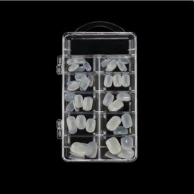 Resim Vkemall Çocuklar İçin 100 Adet Doğal Beyaz Takma Tırnak - Şeffaf Ve Yapışkanlı 