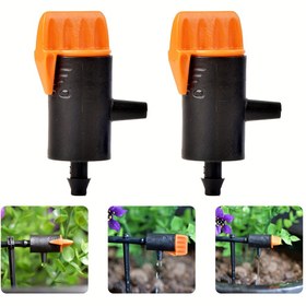 Resim 40 parça ayarlanabilir sulama damlalıkları seti, 1/4 inç hortum için mikro damla sulama sistemi, bahçe bitkileri sulaması için basınç dengeleyici damlatıcılar - Sarı Plastik 
