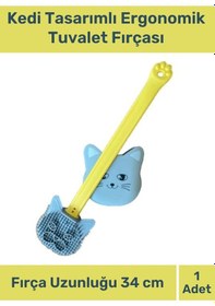Resim Özel Dizayn Yüksek Kaliteli Tuvalete Zarar Vermeyen Kedi Tasarımlı Ergonomik Tuvalet Fırçası 