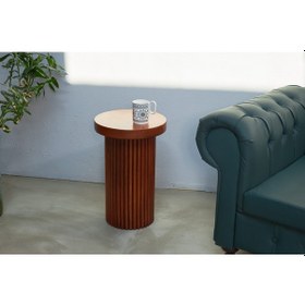 Resim Mahogni Maun Ağacı Rengi Yan Sehpa Maun Ağacı 