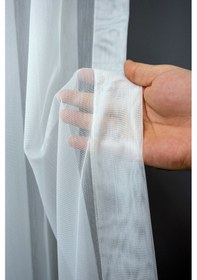 Resim Taç Bambu Tül Perde - Ekru 