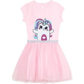 Resim Denokids Kedicik Unicorn Kız Çocuk Tüllü Elbise Pembe 