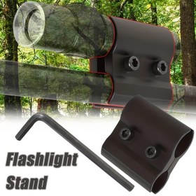 Resim Metal Çift Kelepçe Hızlı Çıkarma Sabitleme Boru Kelepçesi Braketi, Mat Bitiş, Altıgen Anahtar ile, El Feneri Braketi için, Elektrikli Kullanım Yok 