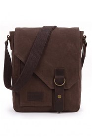 Resim Old Cotton Mumlu Kanvas Erkek Postacı Çantası Günlük Tablet Omuz Çantası 22x28 cm 