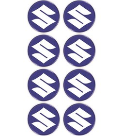 Resim Suzuki Logo 8'Li Koruma Takozu 3D Sticker Etiket Mavi Beyaz 