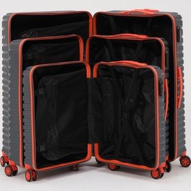 Resim Keo-plus Gri-turuncu 3 Lü Set Silikon Kırılmaz Pp Valiz Çok Renkli 