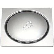 Resim Xuweiwei Çıkarılabilir Kare Duş Tahliyesi Pas Önleyici Su Geçirmez Kedi Tüyü Filtresi 3.94x3.94 İnç Gümüş 