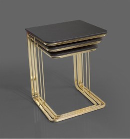 Resim Gold 3 Lü Amor Zigon Sehpa - Orta Sehpa - Yan Sehpa 