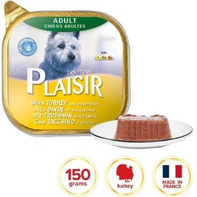 Resim Plaisir Hindi Etli Pate Konserve Yetişkin Köpek Maması 150 G 