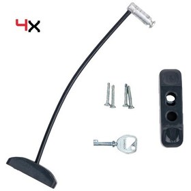 Resim Antrasit Pencere Kilidi 4 Adet Halatlı Çocuk Güvenlik Emniyet Hır 