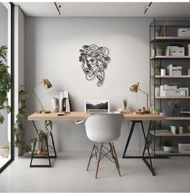 Resim Lazer Kesim Metal Duvar Dekoru Medusa Metal Duvar Tablosu Sanat 