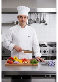 Resim Chefline 5 Parça Lila Mutfak Bıçak Seti + Meyve Bıçağı Hediyeli Paslanmaz Çelik Lila 