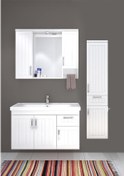 Resim Denko Lotus 100 Cm Mdf Üzeri Lake Banyo Takımı Ve Boy Dolabı Çok Renkli 