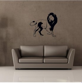 Resim Aslan Lion Folyo Sticker 50cm Uzunluk Siyah 