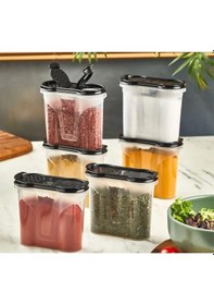 Resim Kapris 6'lı Şeffaf Baharatlık Seti 300ml 00116 Şeffaf 