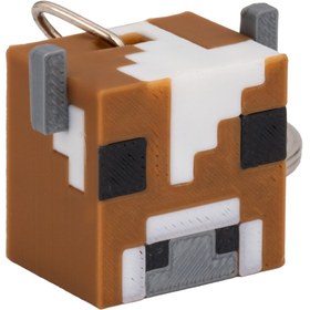 Resim Flexilab Creative Minecraft İnek Figürlü PLA Anahtarlık - 3D Baskı Piksel Tasarım, Koleksiyon ve Hediyelik 